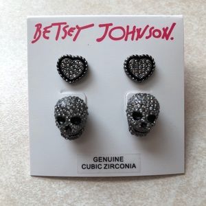 Betsey Johnson Jewelry - Betsey Johnson Skull and Heart Earring Bundle Betsey Johnson Jewelry - Betsey Johnson Skull and Heart Earring Bundle